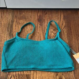 Kona Sol Teal Bikini Top Size Medium New with Tags